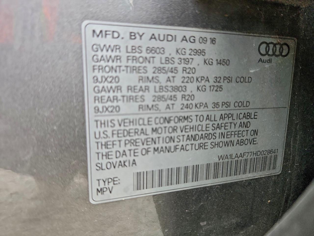2017 AUDI Q7 PREMIUM PLUS photo 12