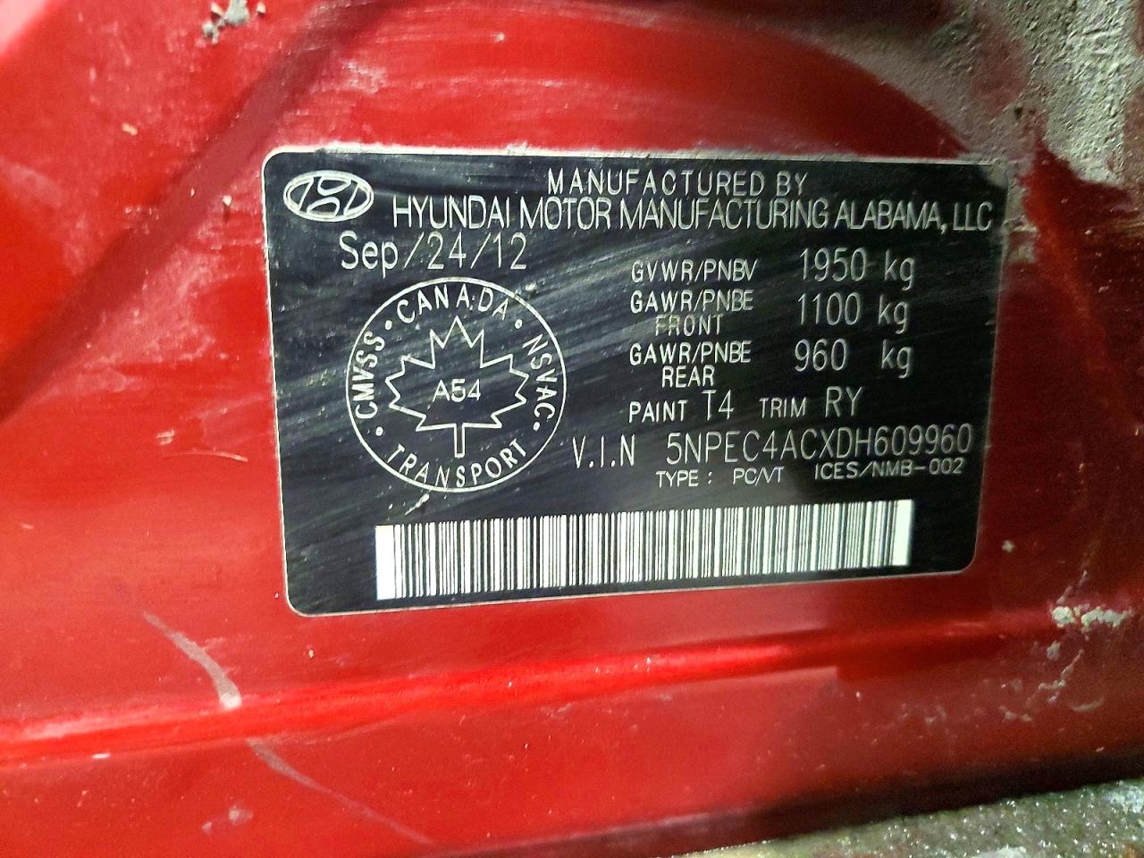 2013 HYUNDAI SONATA SE photo 12