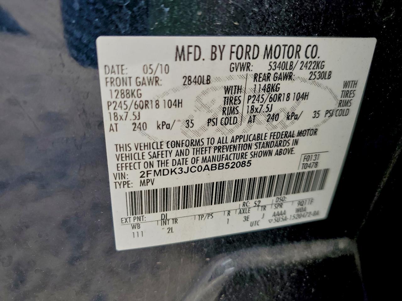 2010 FORD EDGE SEL photo 13