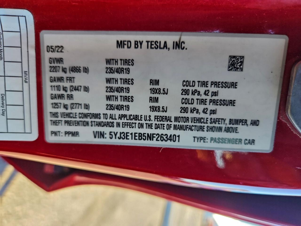 2022 TESLA MODEL 3 photo 12