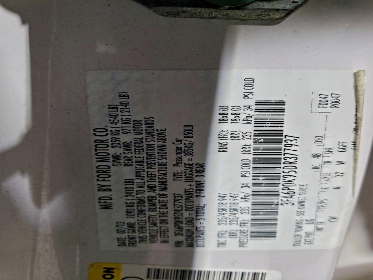 2013 FORD FUSION TITANIUM photo 23