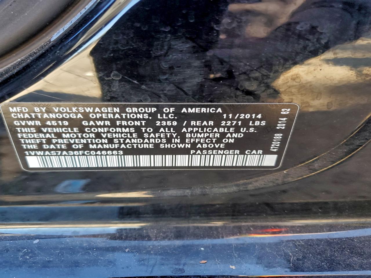 2015 VOLKSWAGEN PASSAT S photo 34