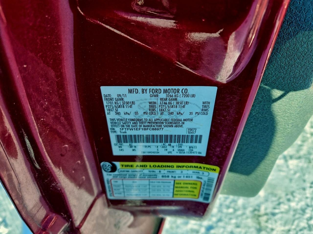 2011 FORD F150 SUPERCREW photo 12