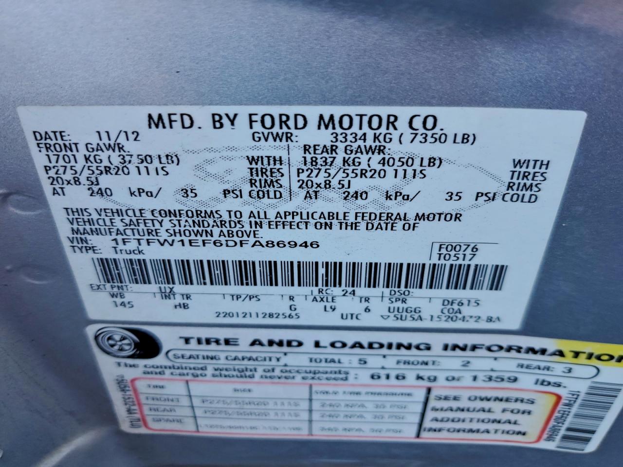 2013 FORD F150 SUPERCREW photo 12