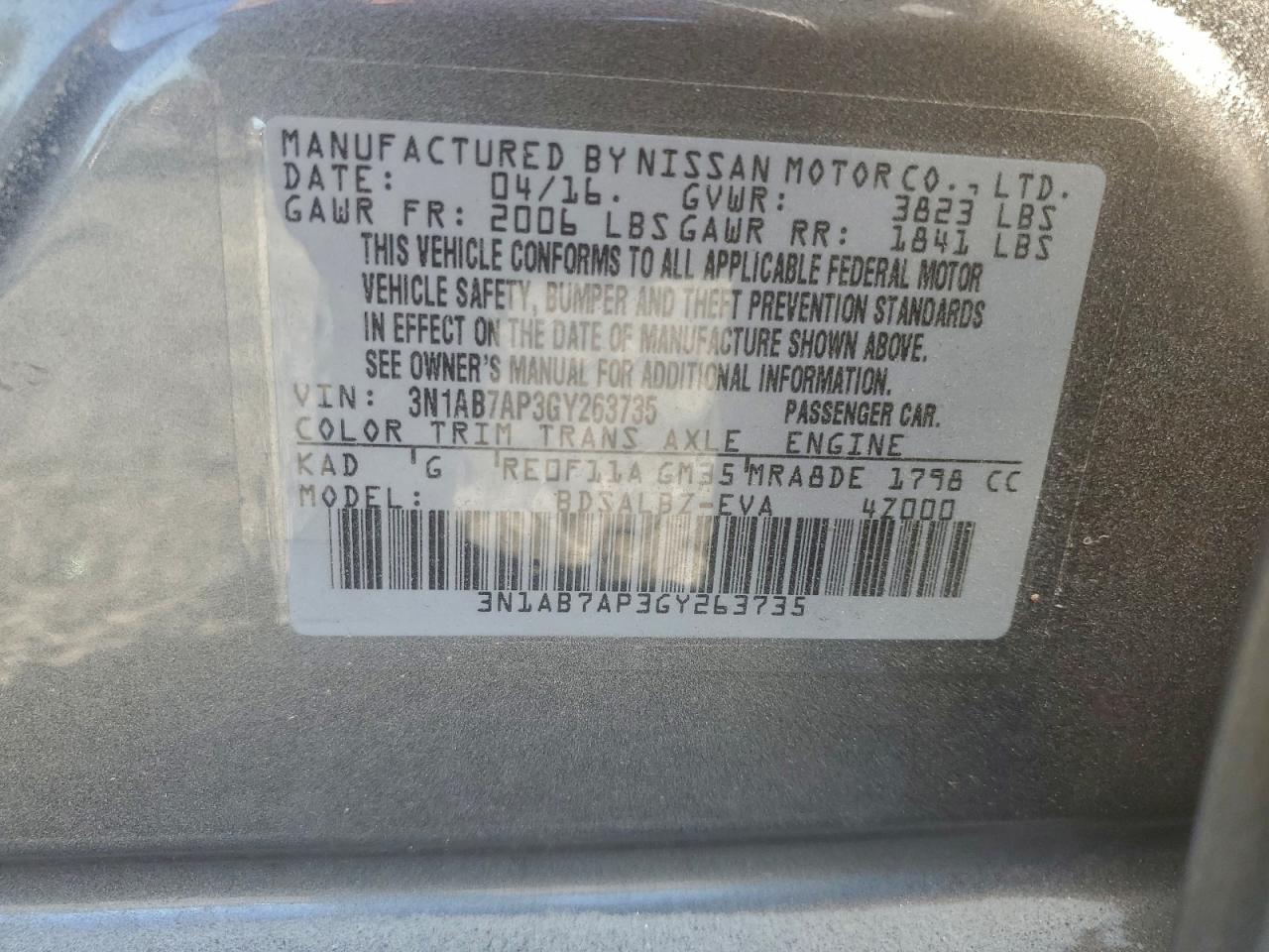 2016 NISSAN SENTRA S photo 12