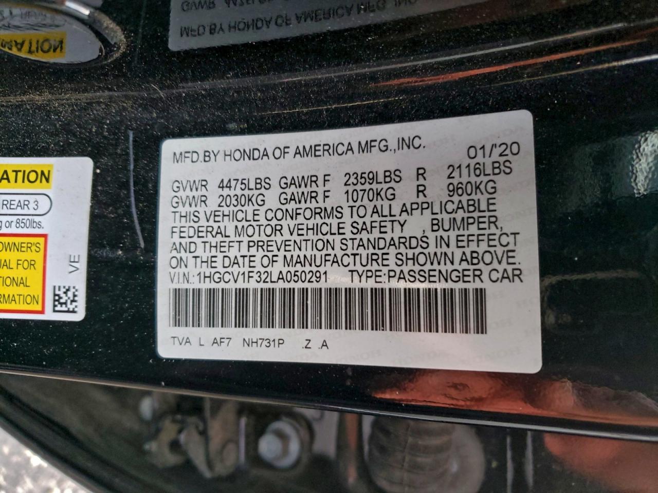 2020 HONDA ACCORD SPORT photo 23