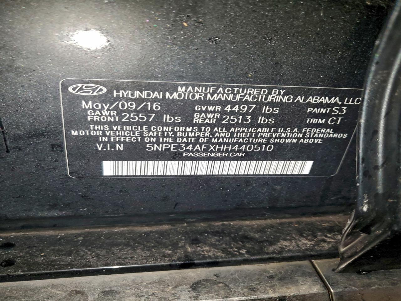 2017 HYUNDAI SONATA SPORT photo 23