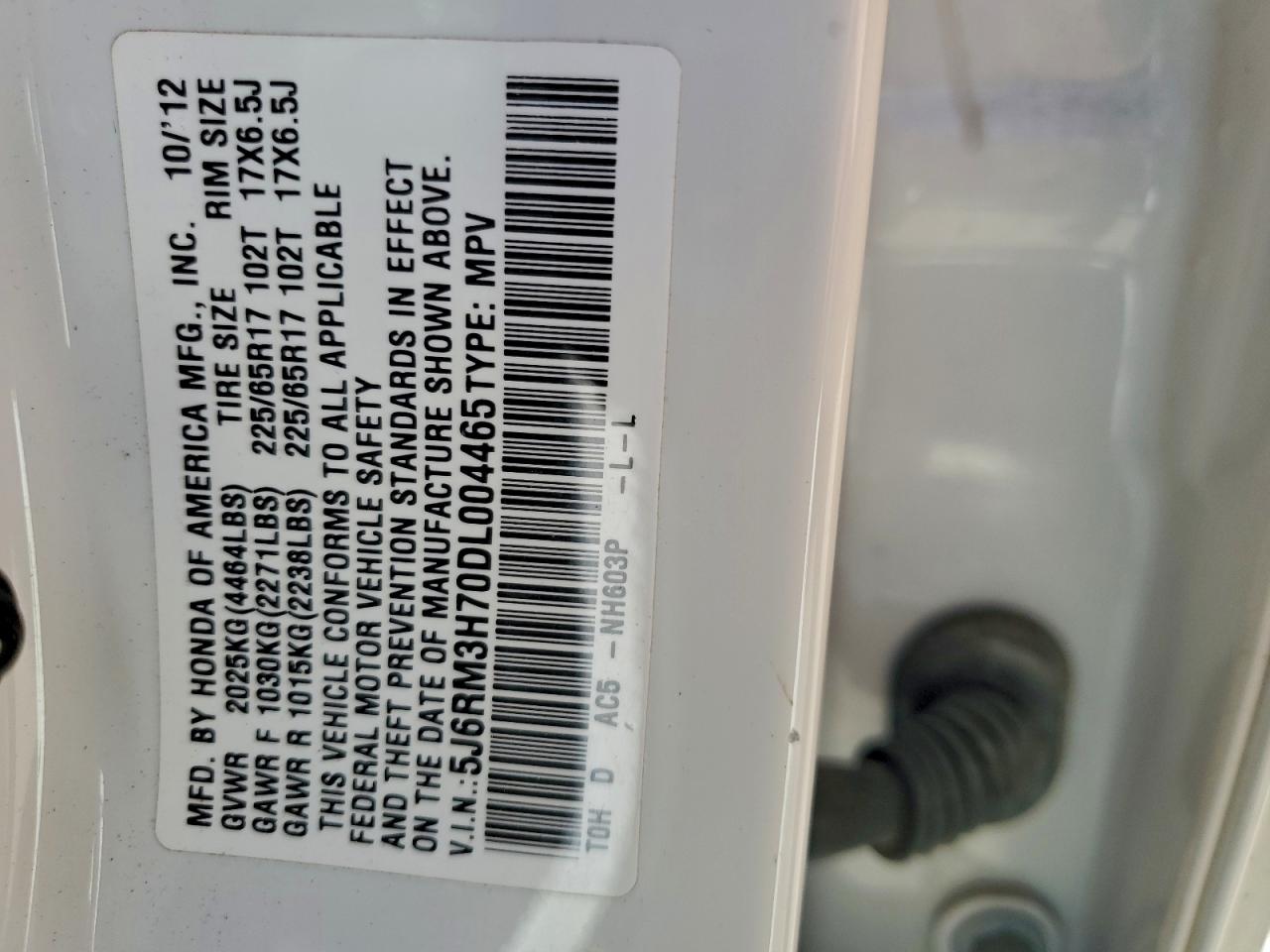 2013 HONDA CR-V EXL photo 27