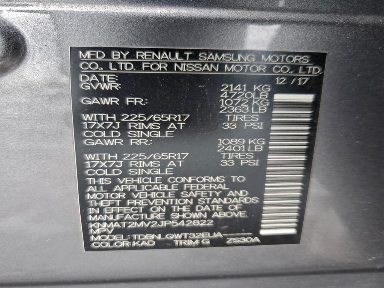 2018 NISSAN ROGUE S photo 14