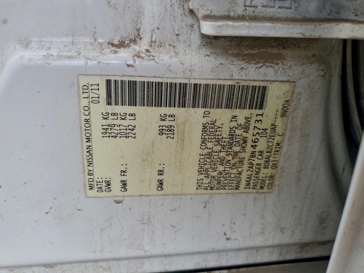 2011 NISSAN ALTIMA BASE photo 34