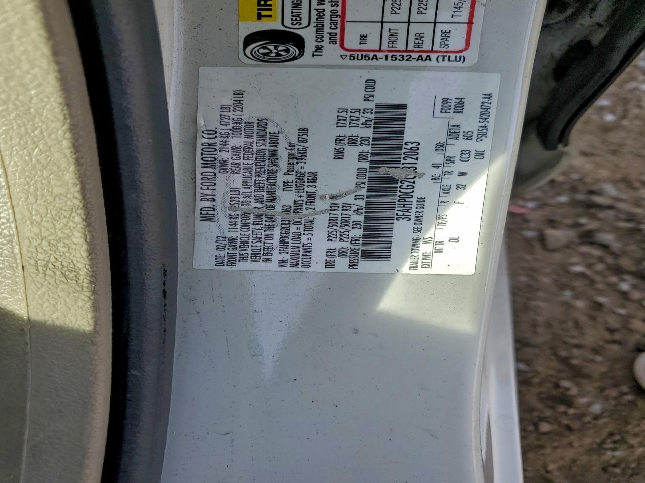 2012 FORD FUSION SEL photo 23