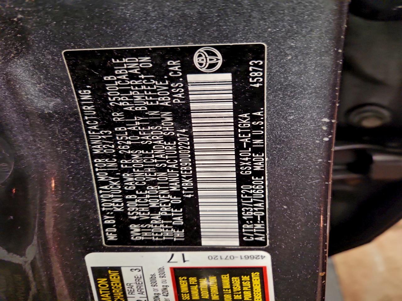 2013 TOYOTA AVALON BASE photo 23