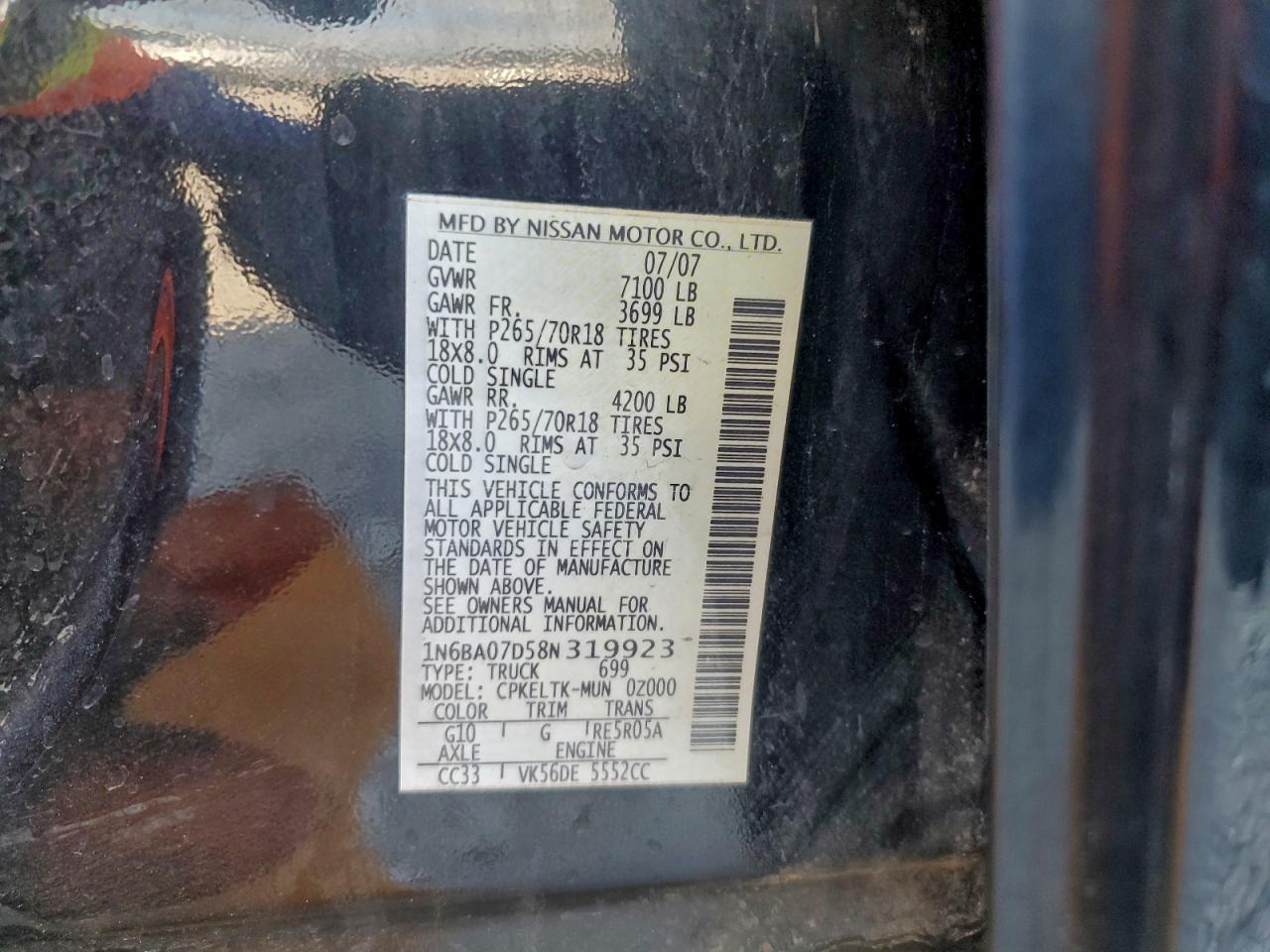 2008 NISSAN TITAN XE photo 12