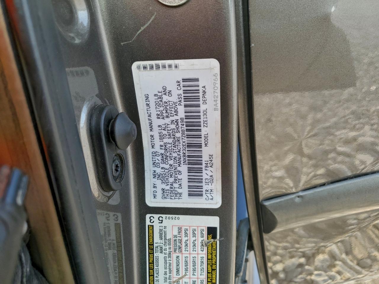 2007 TOYOTA COROLLA CE photo 25