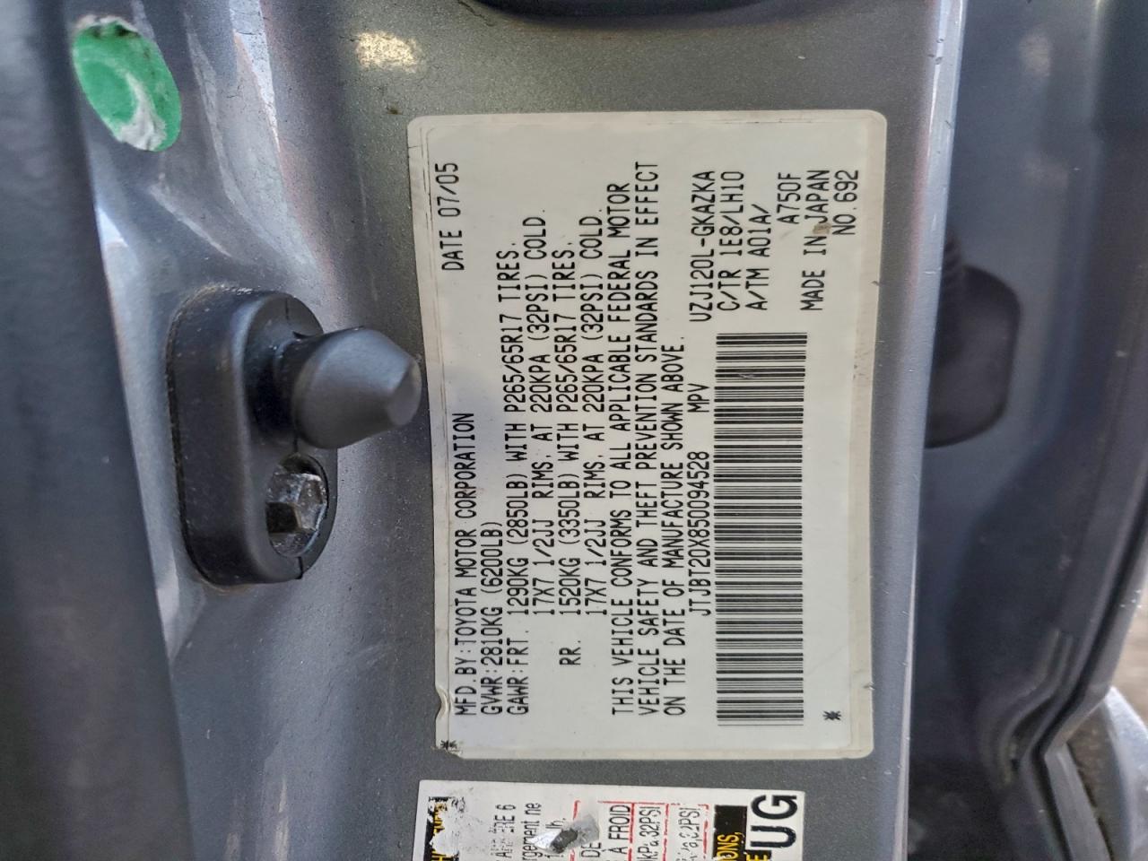 2005 LEXUS GX 470 photo 12