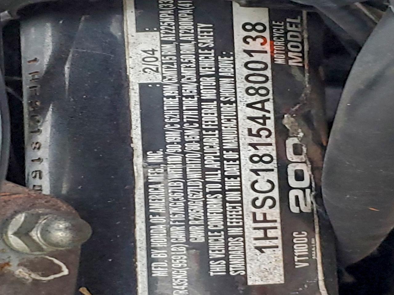 2004 HONDA VT1100 C photo 9
