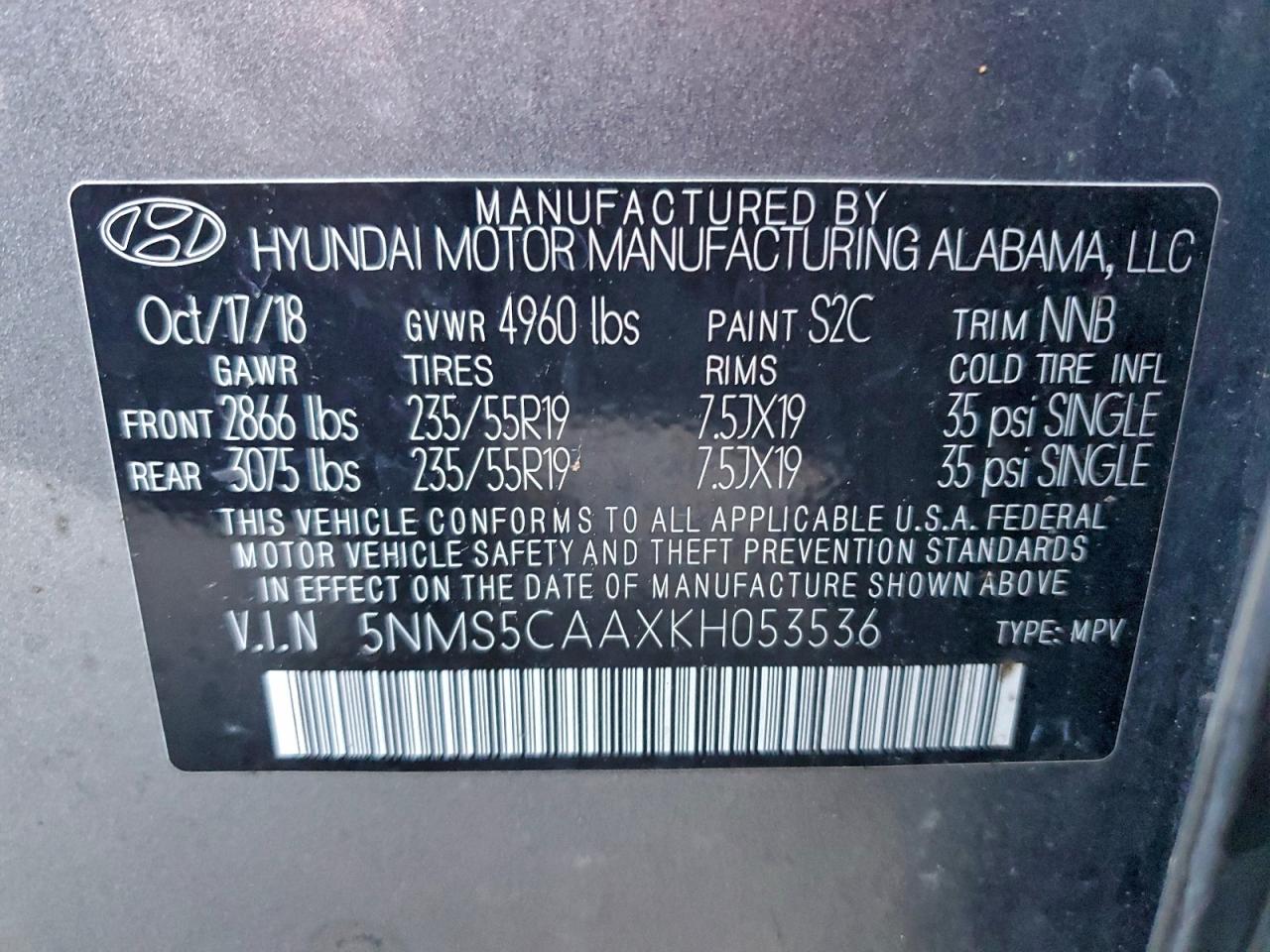 2019 HYUNDAI SANTA FE LIMITED photo 25