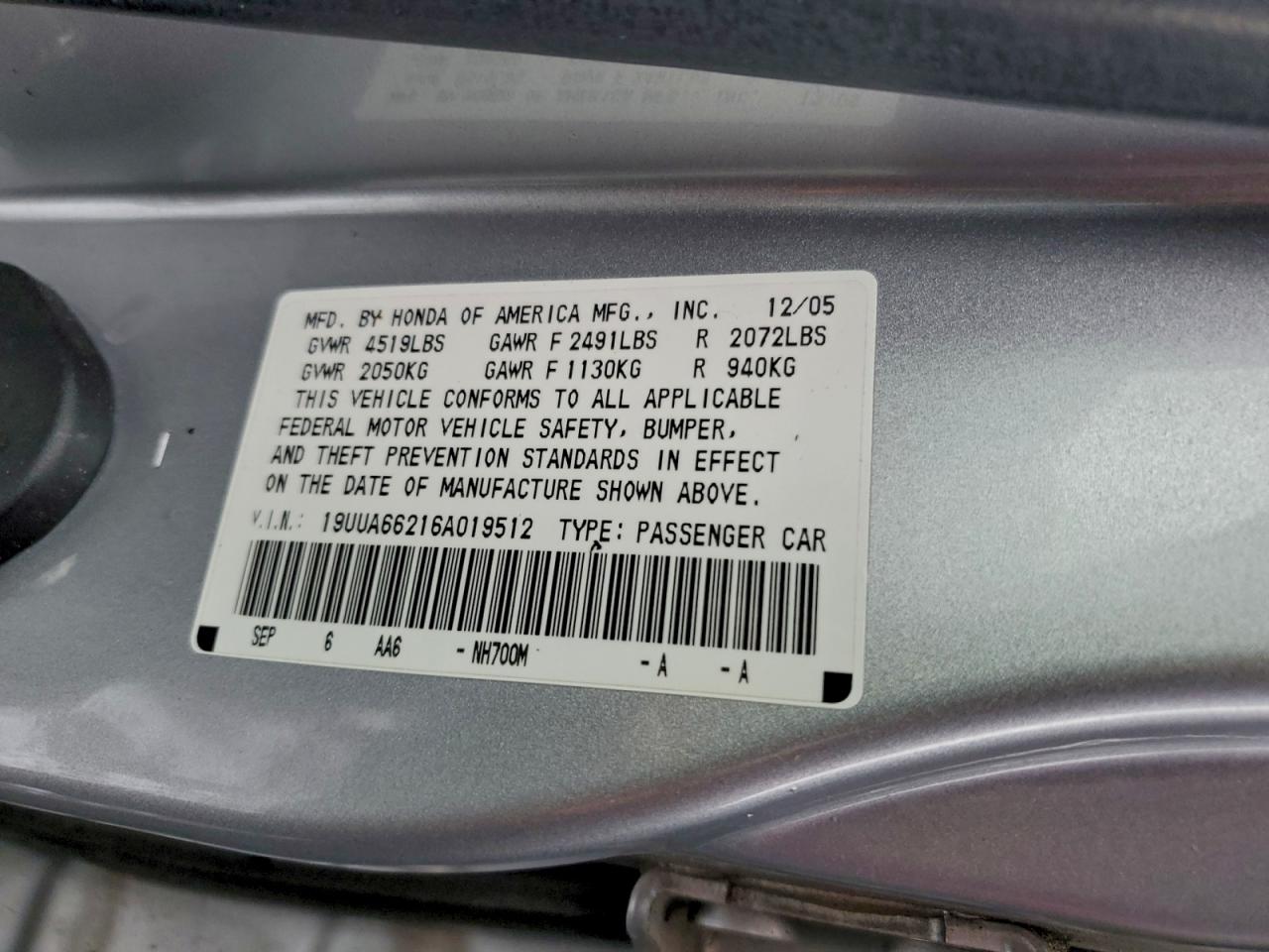 2006 ACURA 3.2TL photo 12