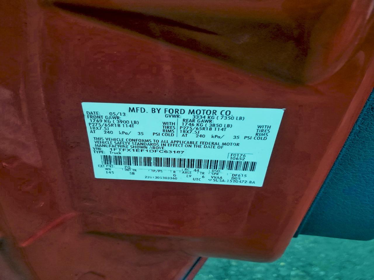 2013 FORD F150 SUPER CAB photo 12