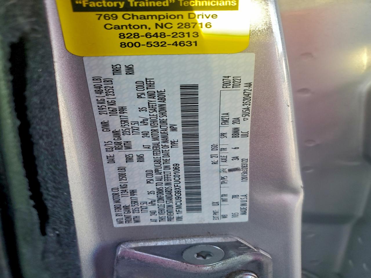2015 FORD ESCAPE SE photo 12