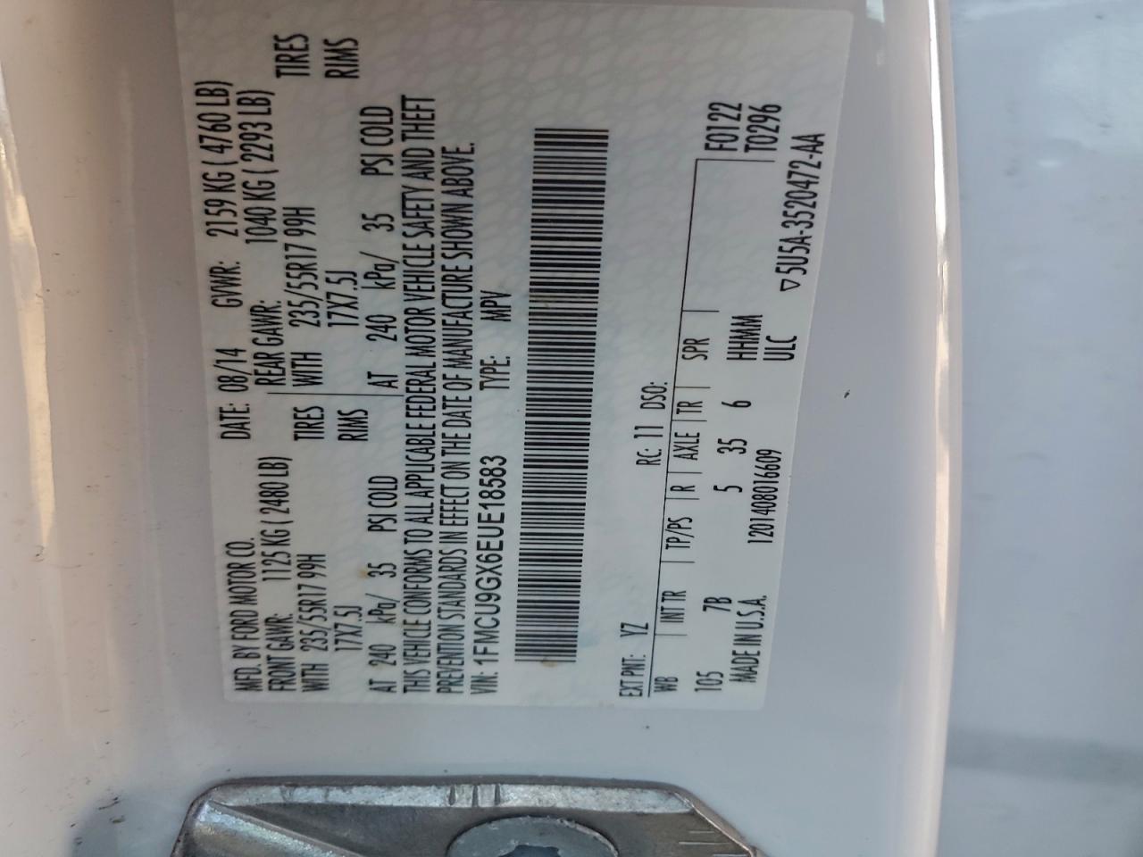 2014 FORD ESCAPE SE photo 13