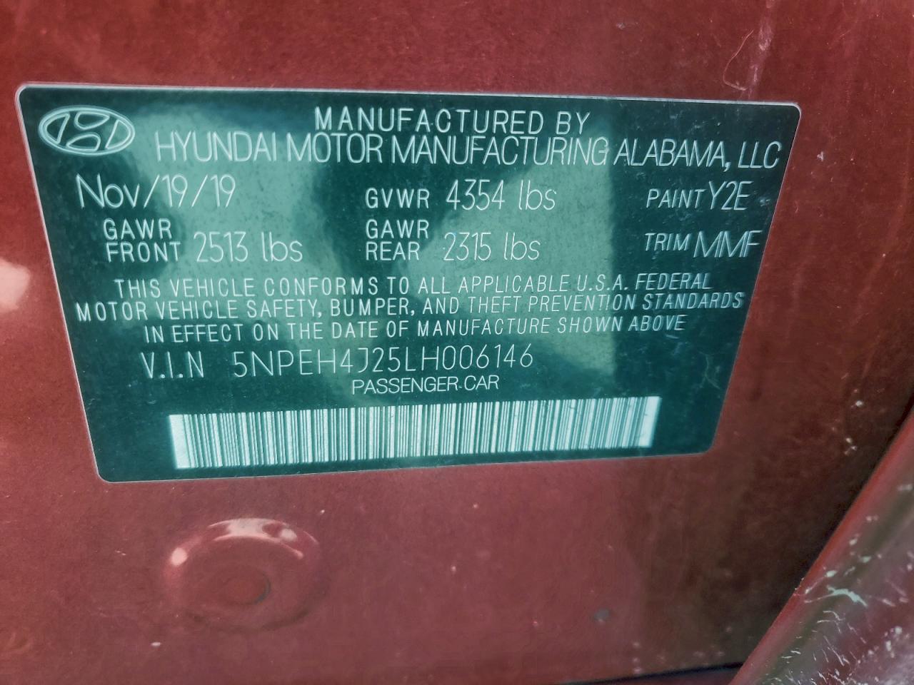 2020 HYUNDAI SONATA LIMITED photo 13
