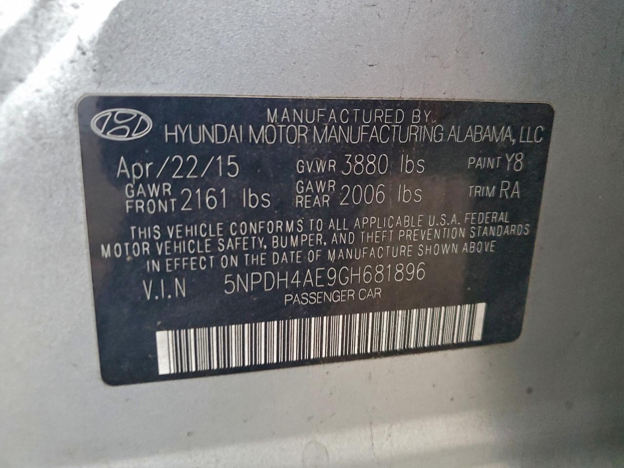 2016 HYUNDAI ELANTRA SE photo 13