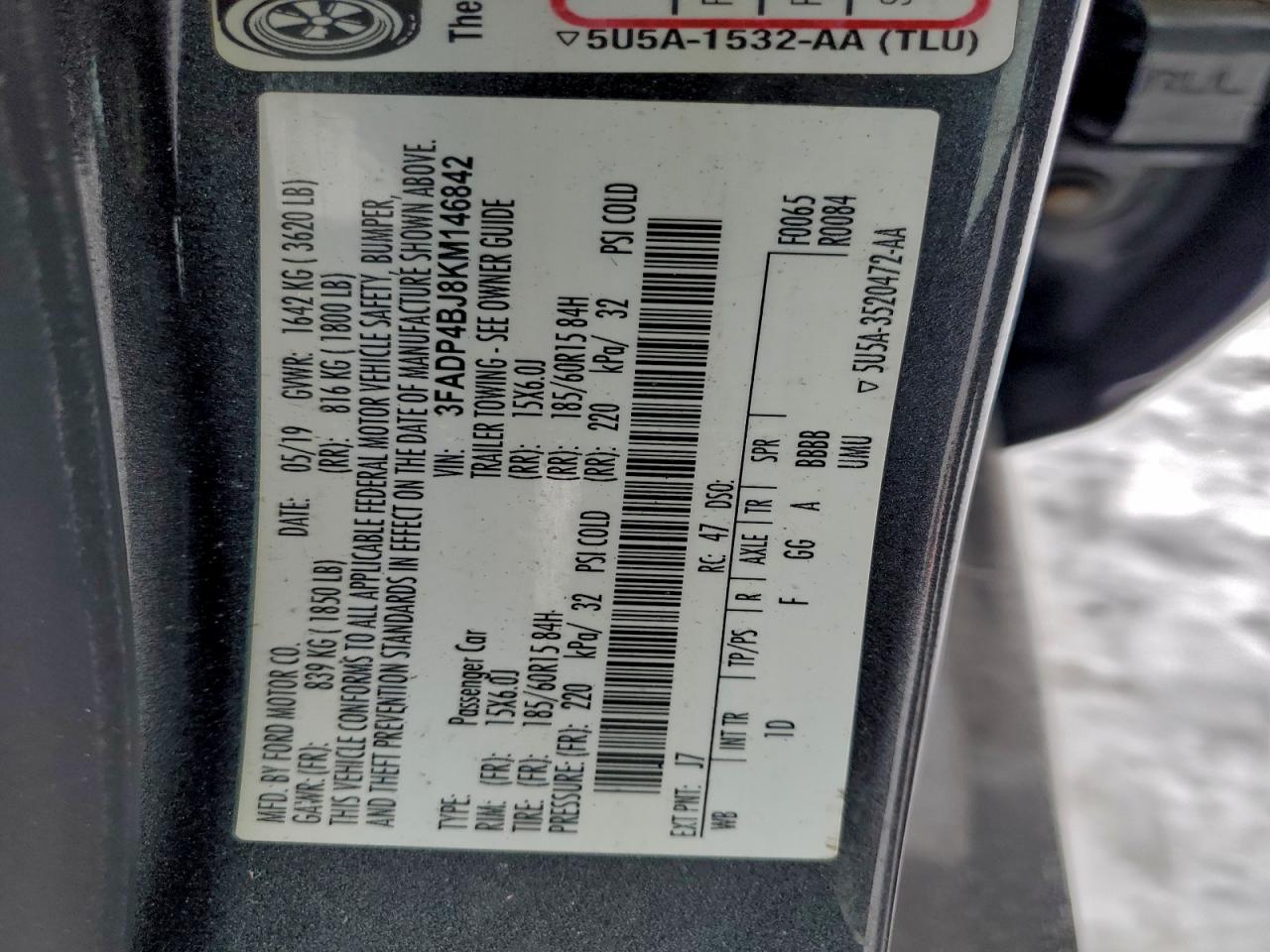 2019 FORD FIESTA SE photo 12