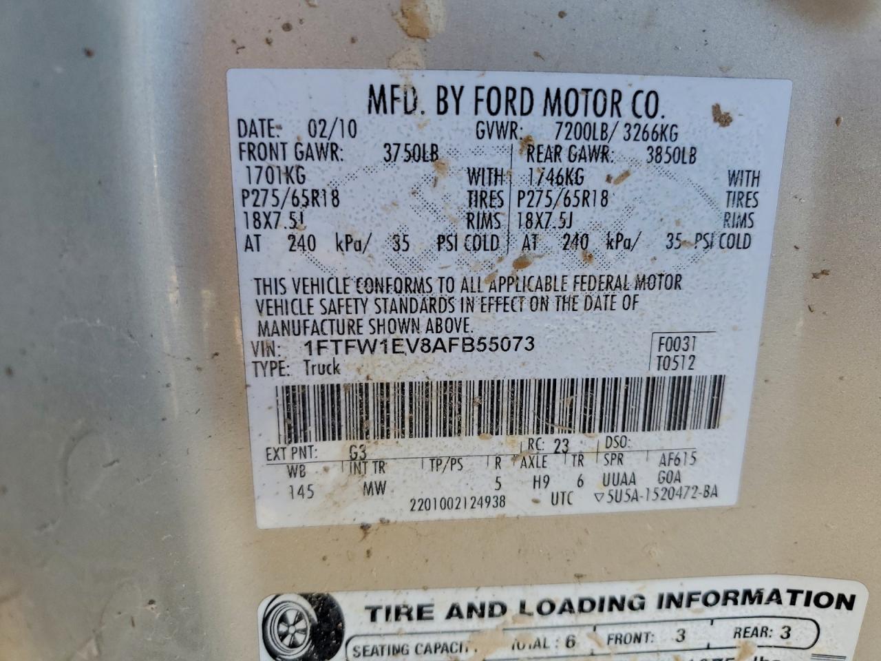 2010 FORD F150 SUPERCREW photo 12
