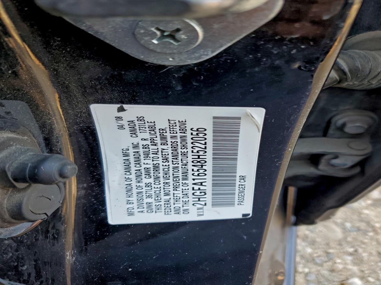 2008 HONDA CIVIC LX photo 23