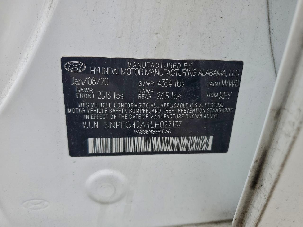 2020 HYUNDAI SONATA SE photo 13