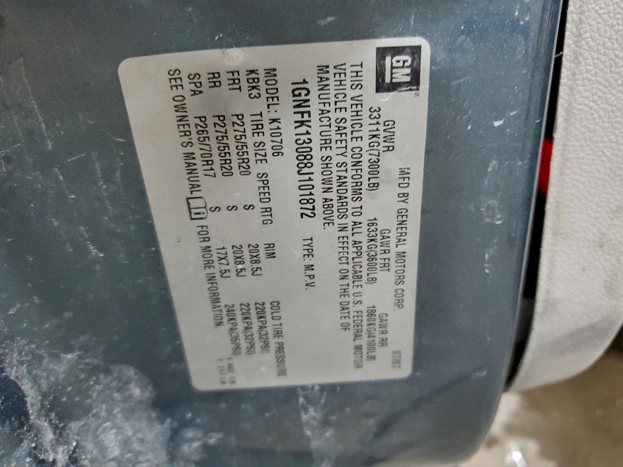 2008 CHEVROLET TAHOE K1500 photo 13