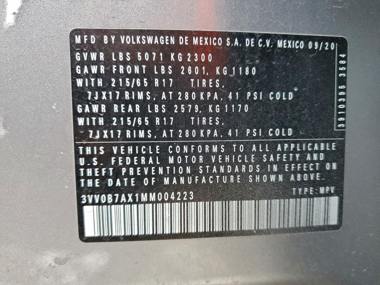 2021 VOLKSWAGEN TIGUAN S photo 25