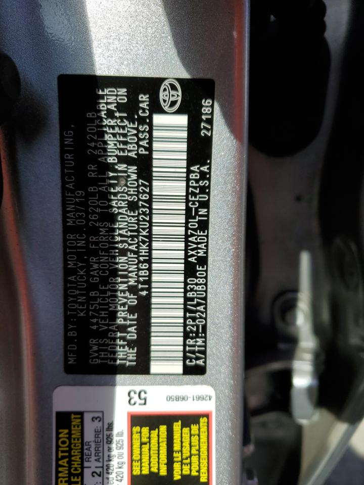 2019 TOYOTA CAMRY XSE photo 12