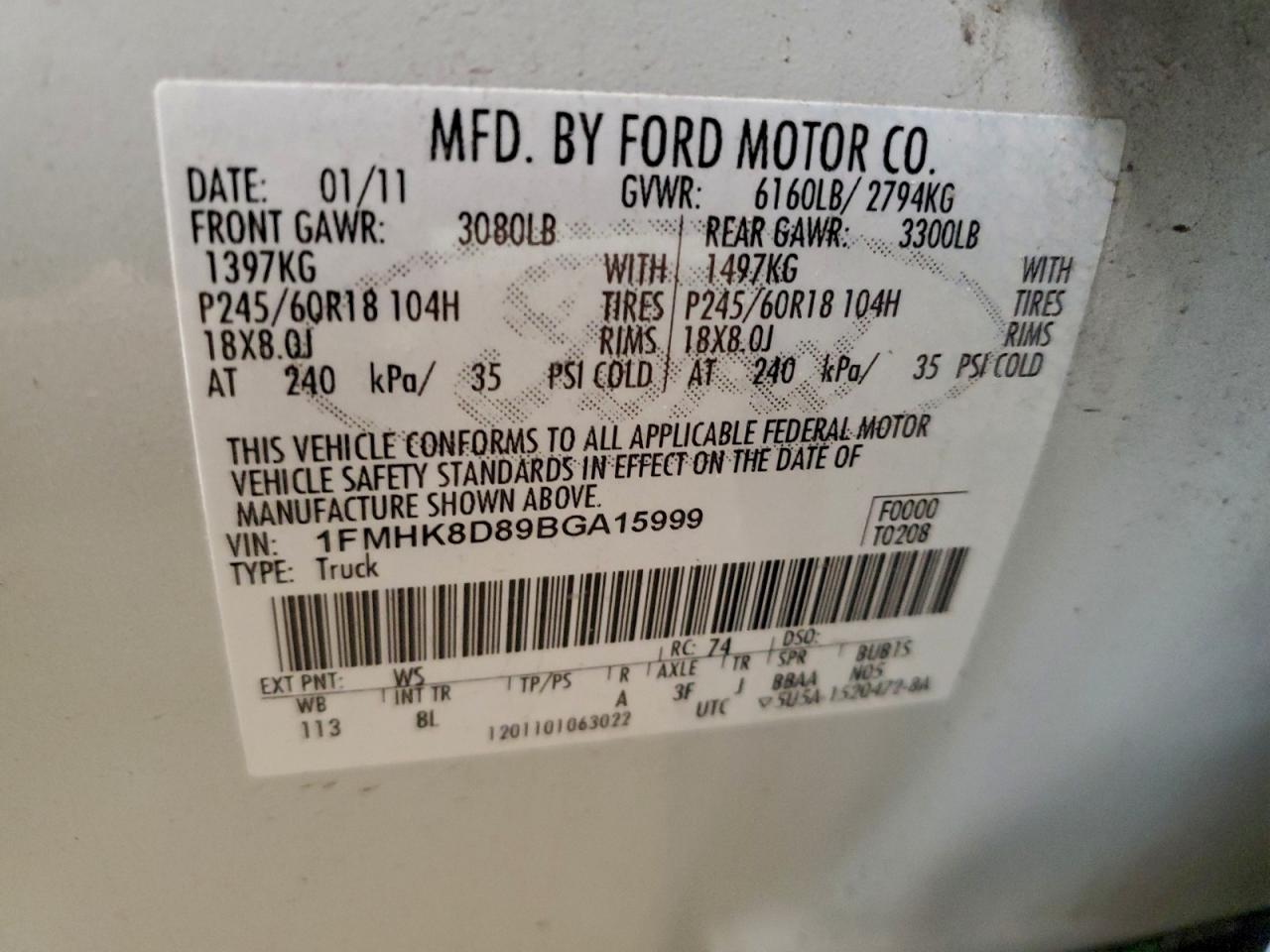 2011 FORD EXPLORER XLT photo 13
