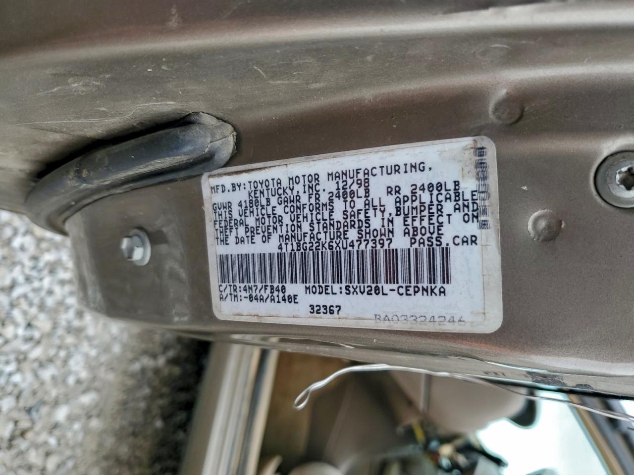 1999 TOYOTA CAMRY CE photo 12