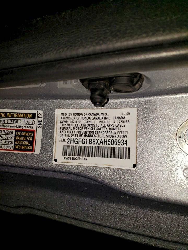 2010 HONDA CIVIC EX photo 12