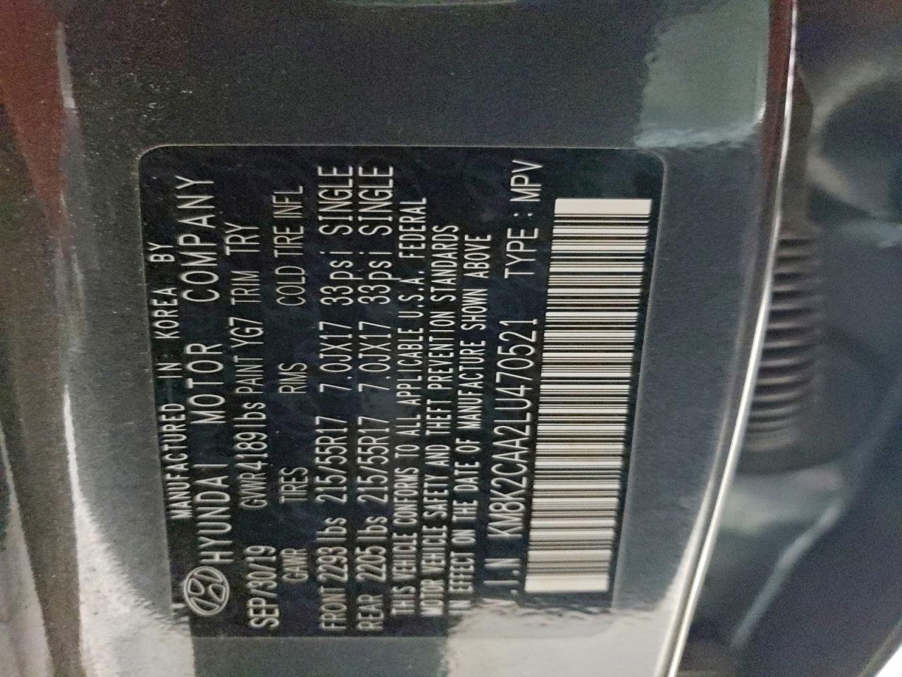 2020 HYUNDAI KONA SEL photo 13