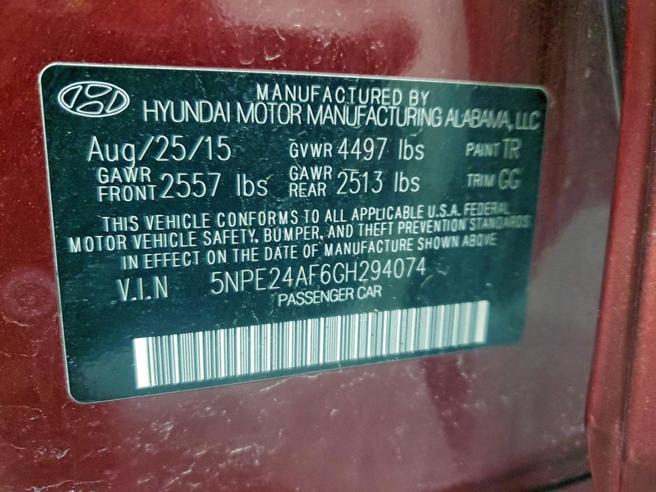 2016 HYUNDAI SONATA SE photo 13