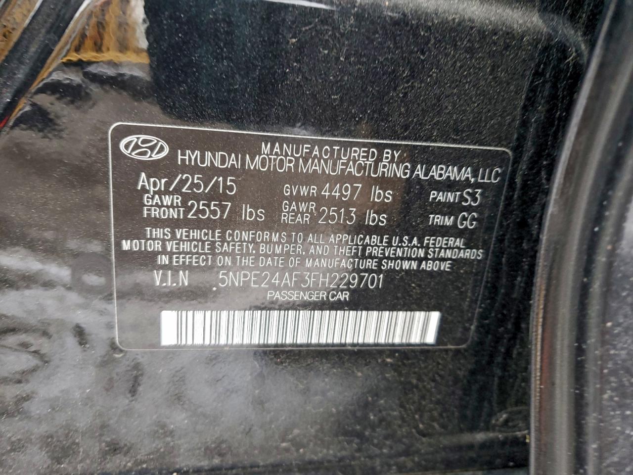 2015 HYUNDAI SONATA SE photo 12