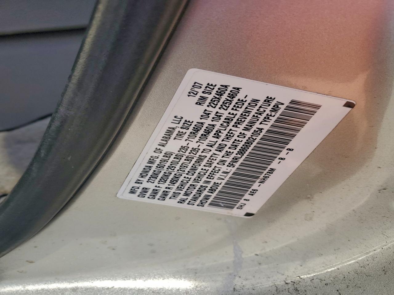 2008 HONDA ODYSSEY TOURING photo 37