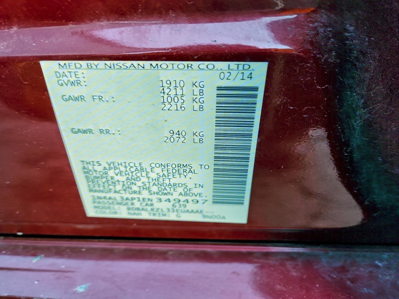 2014 NISSAN ALTIMA 2.5 photo 45