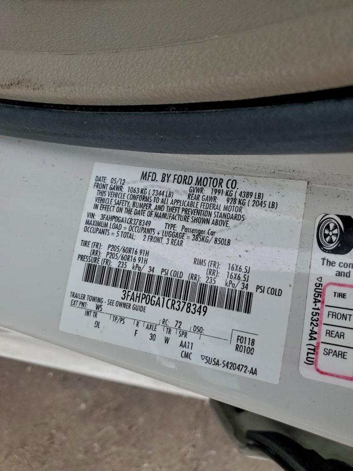 2012 FORD FUSION S photo 23