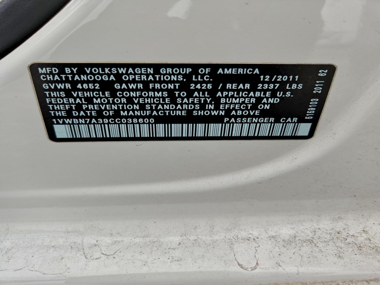 2012 VOLKSWAGEN PASSAT photo 34