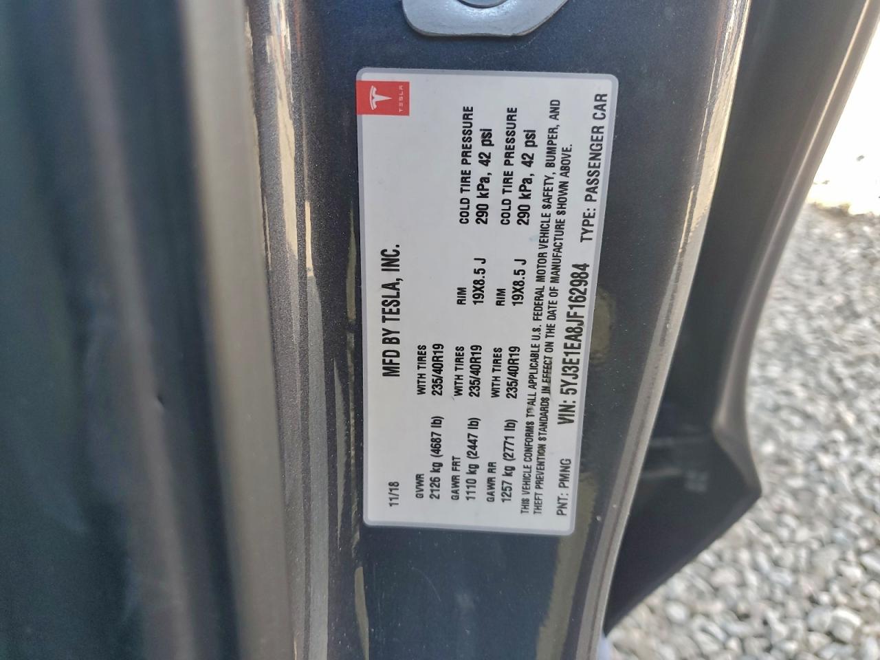 2018 TESLA MODEL 3 photo 13