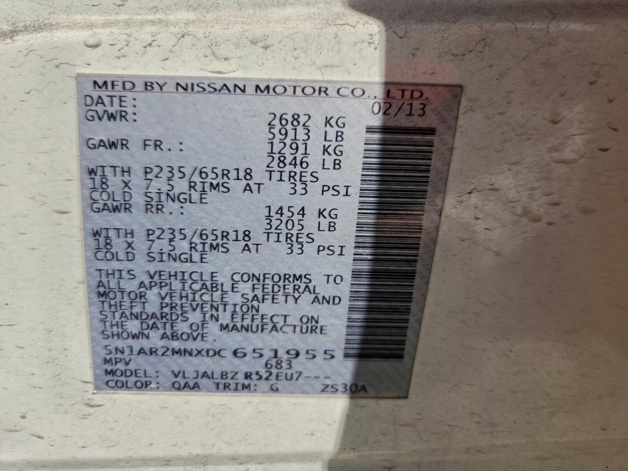 2013 NISSAN PATHFINDER S photo 25