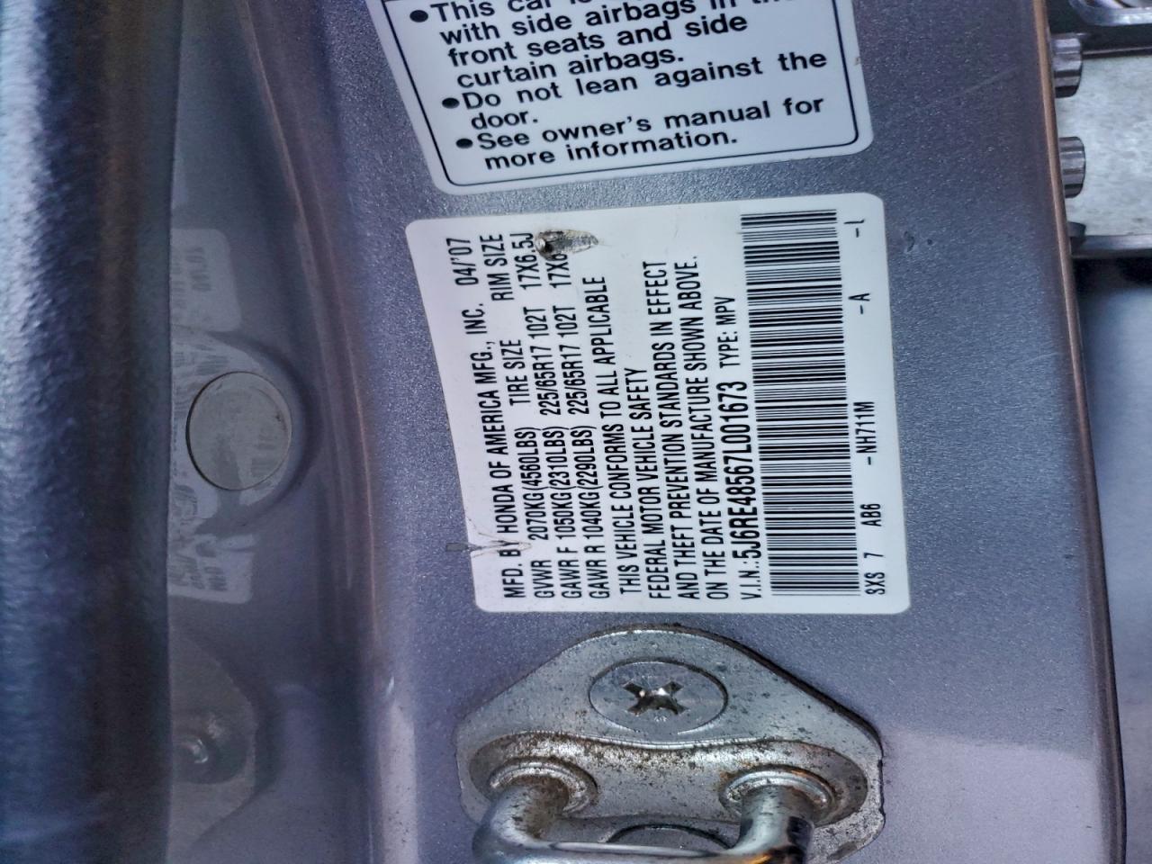 2007 HONDA CR-V EX photo 34