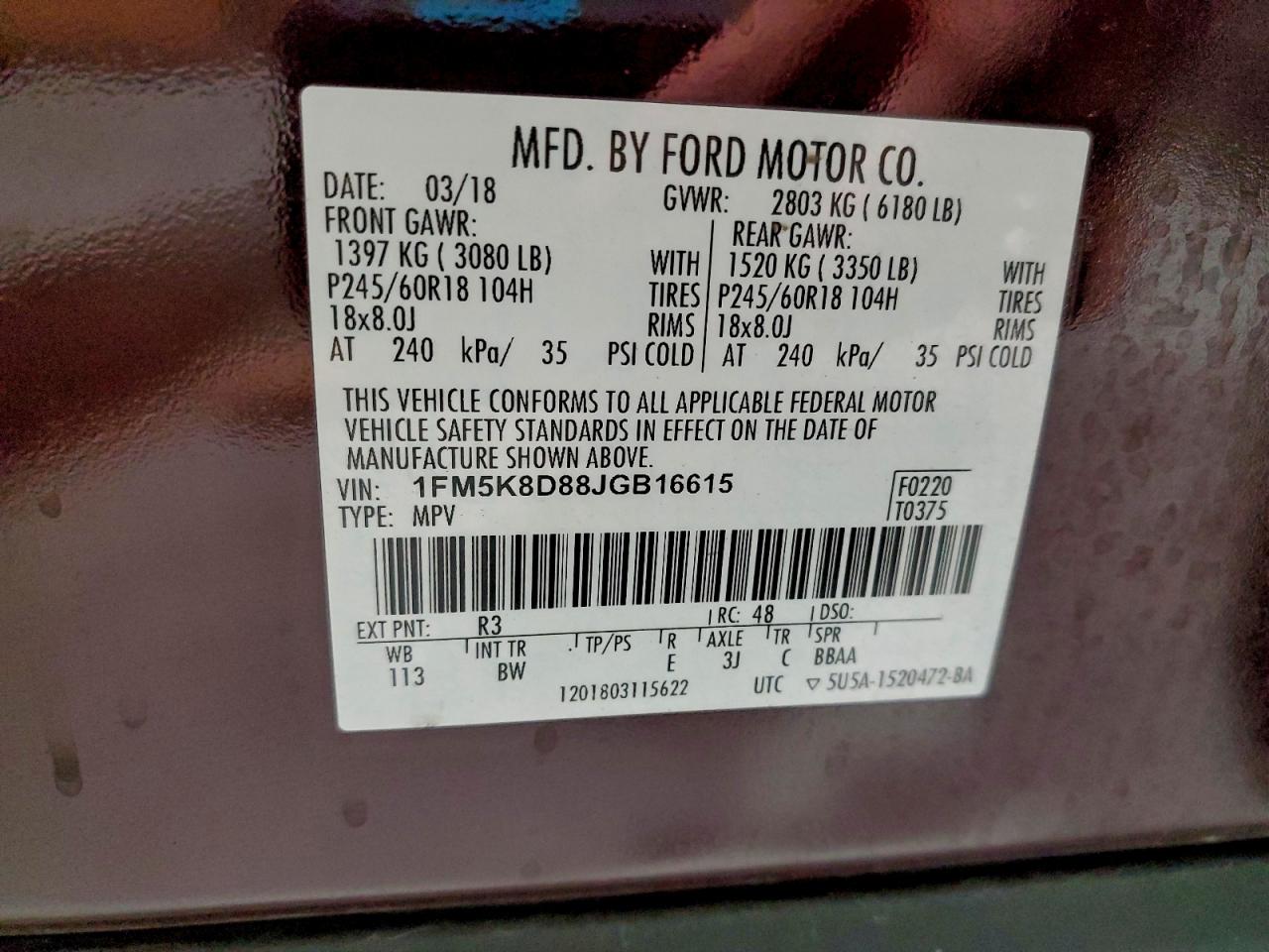 2018 FORD EXPLORER XLT photo 13