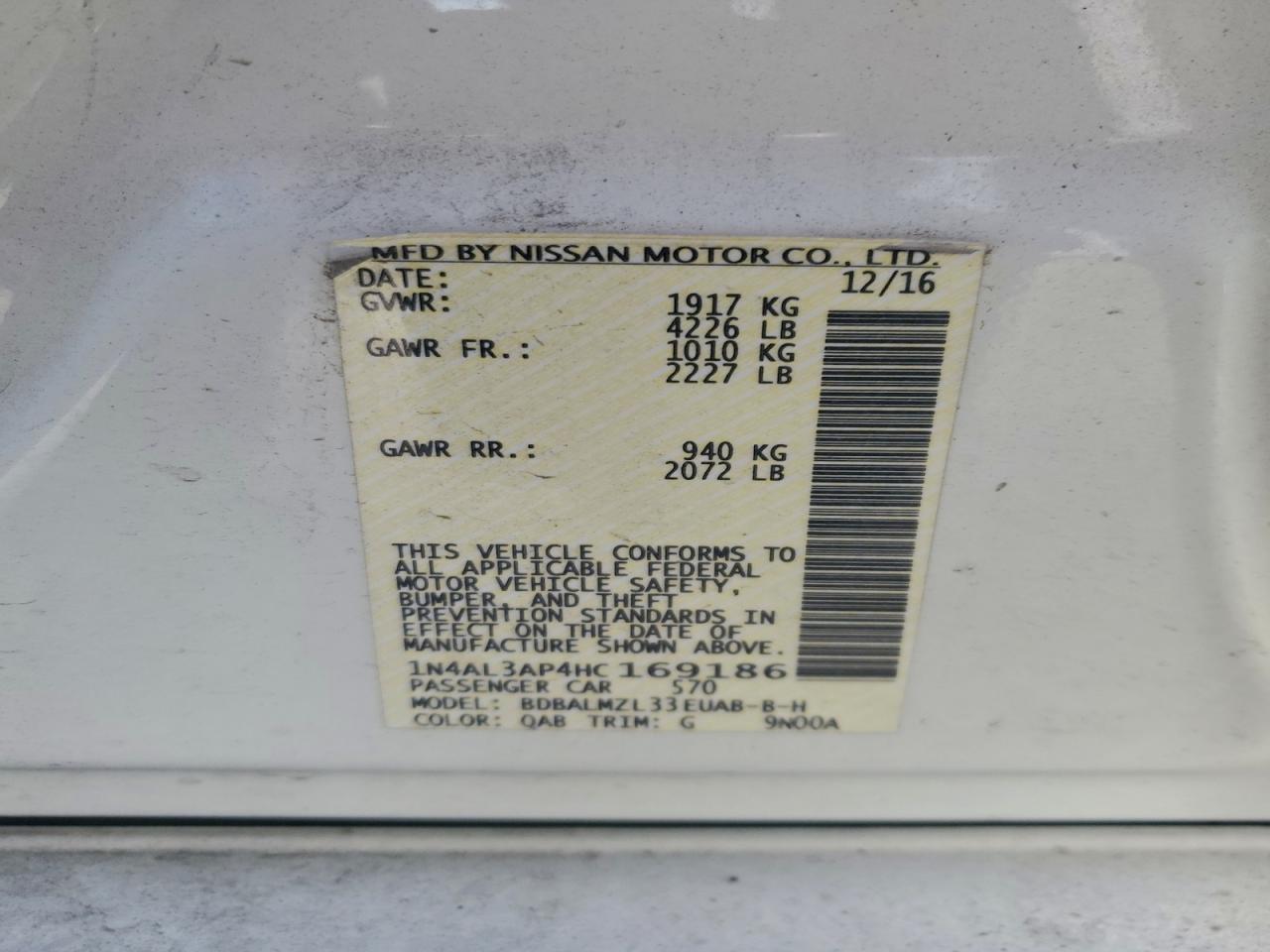 2017 NISSAN ALTIMA 2.5 photo 23