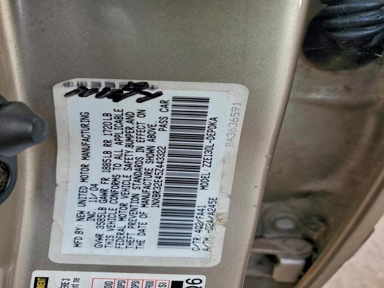 2005 TOYOTA COROLLA CE photo 12